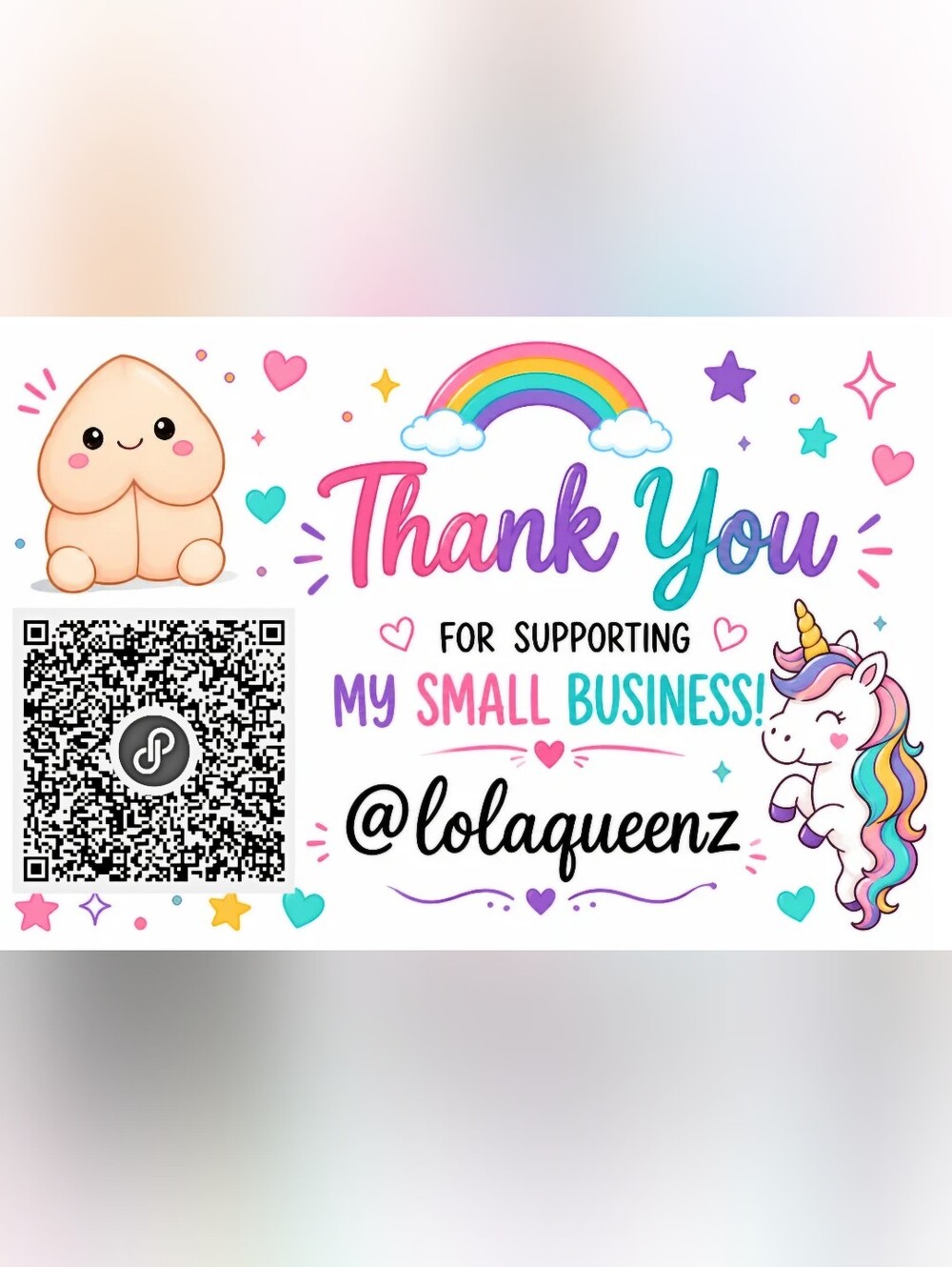 @lolaqueenz Custom Thank You Cards 50 Pack With Qrcode